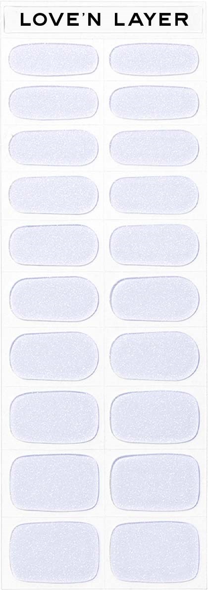 A strip of adhesive labels with the text "LOVE'N LAYER" at the top, arranged in two columns.