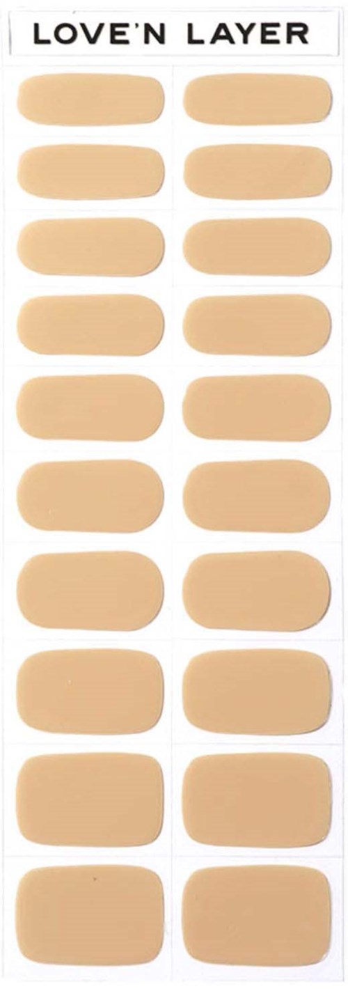 Several beige bandages labeled 'LOVE'N LAYER' are stacked in two columns.