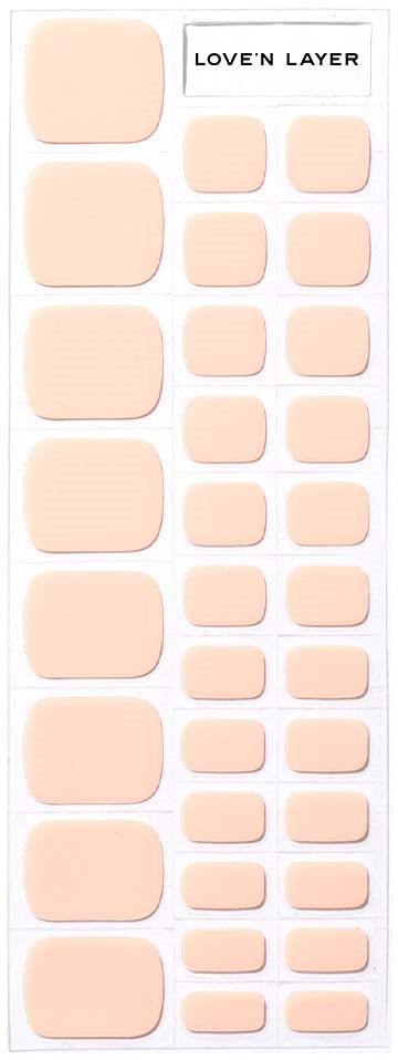 A sheet with various beige stickers labeled 'LOVE'N LAYER,' ranging from small to large in size.