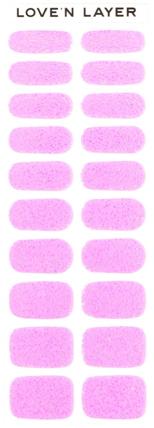 A sticker sheet with pink oval shapes labeled 'Love'n Layer' at the top.