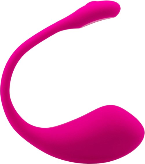 Een roze, gebogen, U-vormig apparaat met een afgeronde uiteinde, mogelijk een massageapparaat of speelgoed.