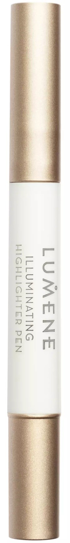 A white and gold dual-ended illuminating pen with the brand name LUMIÈNE on it.