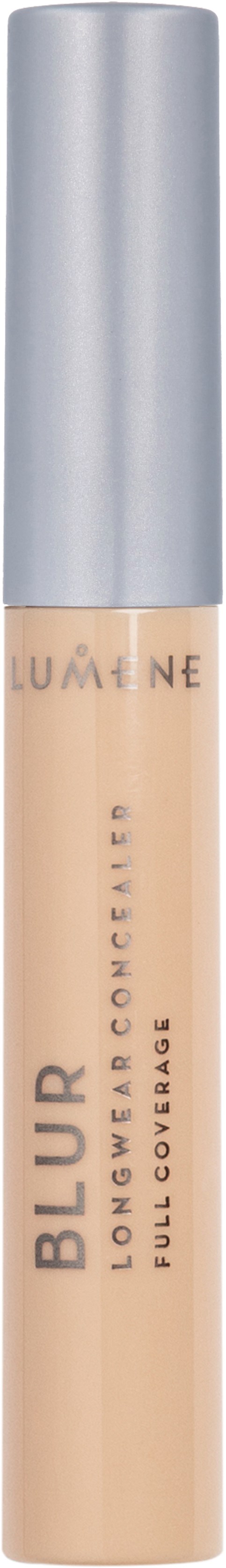 Long-wear liquid concealer in a beige tube with a silver cap, designed for makeup coverage.