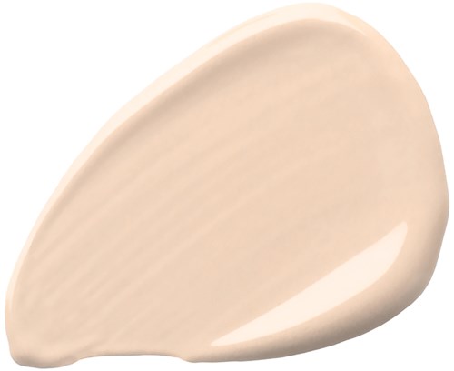 Ett streck av beigefärgad kräm eller lotion med en jämn, glänsande yta.