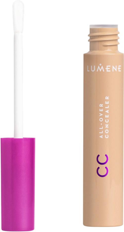 Een tube van LUMENE All-You-Can Concealer met een applicator erboven.