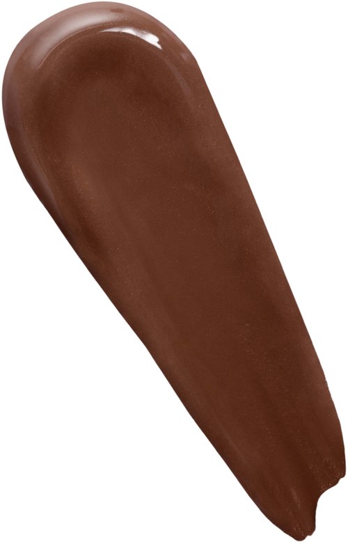 Ein brauner Klecks von Schokolade oder Aufstrich auf weißem Hintergrund.