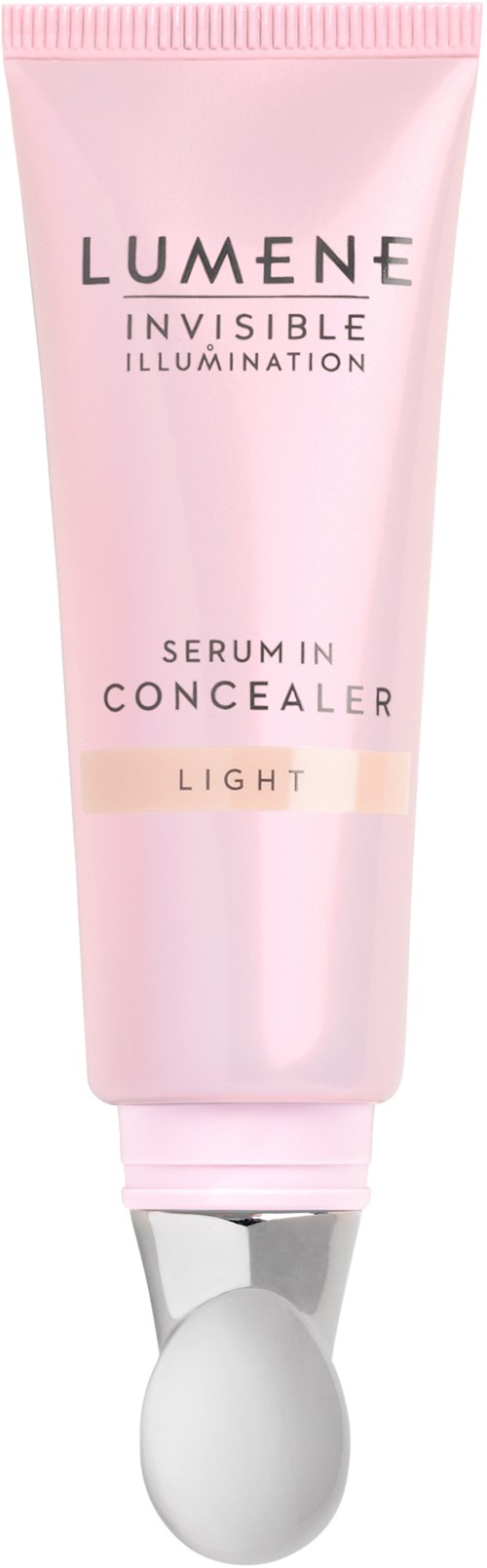 Rosa tub med Lumene ljusgömmande concealer med silverlock, märkt "Invisible Illumination."
