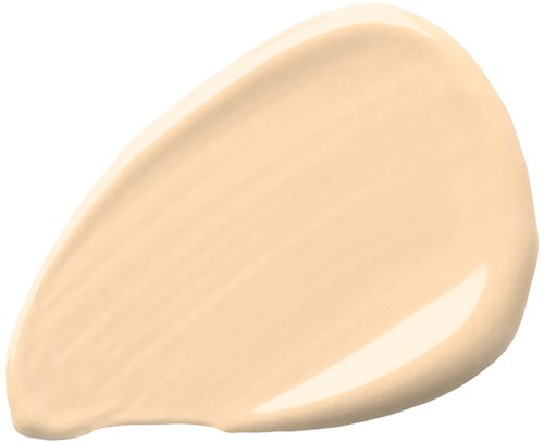 Ett beige, böjt formad objekt med glänsande yta, möjligen ett skal eller en polerad sten.