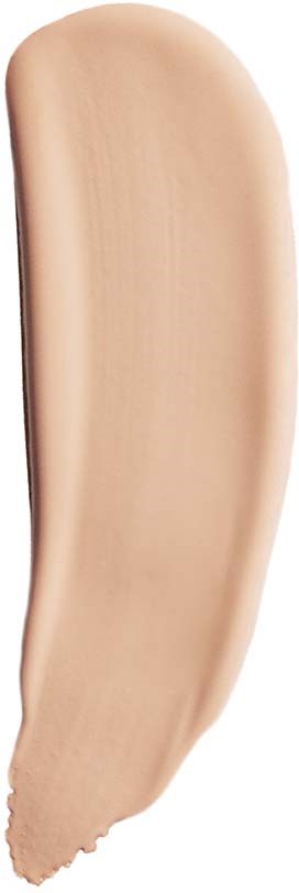 A swatch of beige makeup foundation on a white background with a smooth texture.