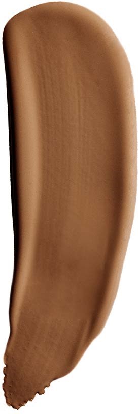 Ein brauner Kosmetik- oder Lippenstiftprobestück mit glatter, geschwungener Form.