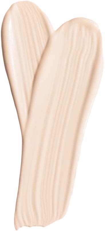 Zwei cremefarbene Pinselstriche bilden ein V. Sie sind glatt mit hellen Streifen, auf weißem Hintergrund.