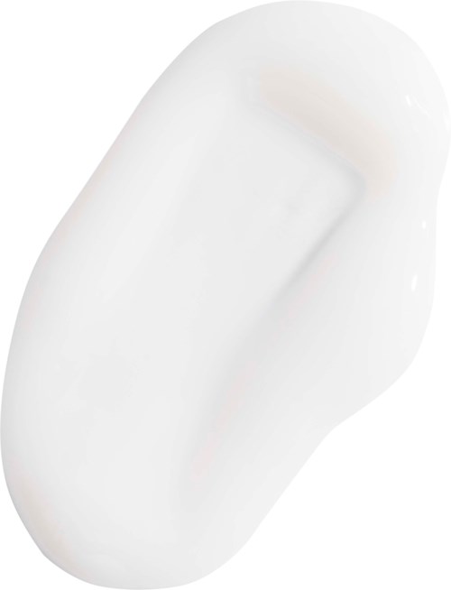 Een witte zeep met eenvoudige, gladde vorm en afgeronde randen.