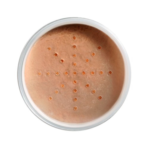 Een ronde container met een beige, romige substantie en kleine gelijkmatig verdeelde gaatjes bovenop.