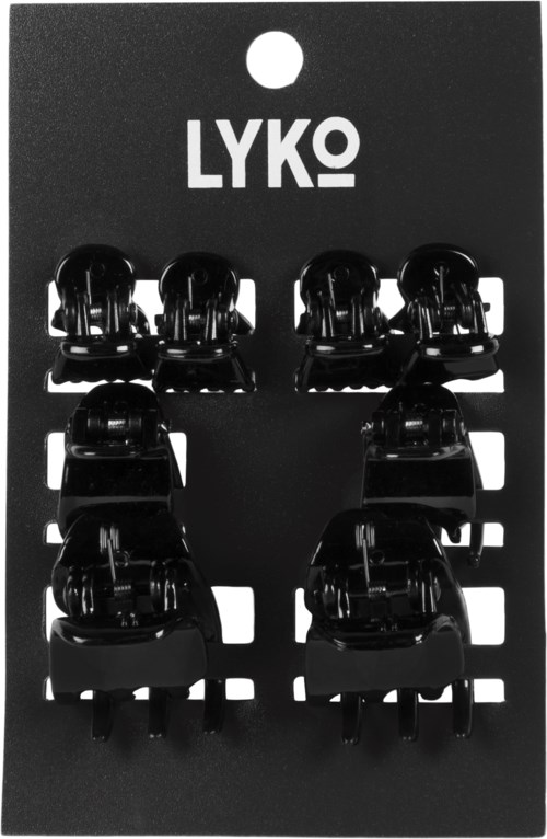 Black set of six small wheels or casters attached to a displaycard labeled 'LYKO' for shop or storage use.