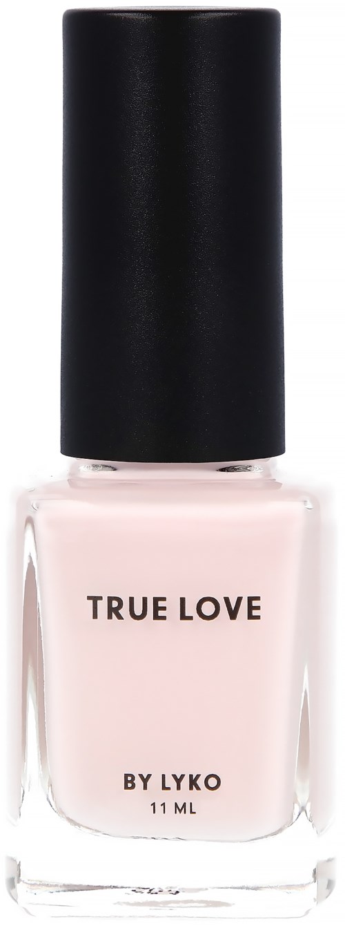 En flaska nagellack märkt 'True Love' av Lyko, innehåller 11 ml ljusrosa färg.