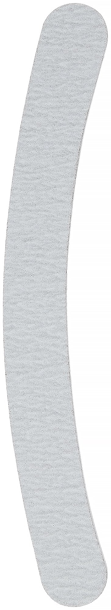 A grey, slightly curved band with textured surface, centered on a black background.