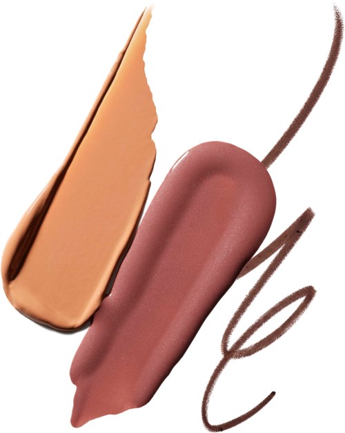 Two ice cream treats, one with a beige coating and one with a pinkish hue, with swirly chocolate lines.