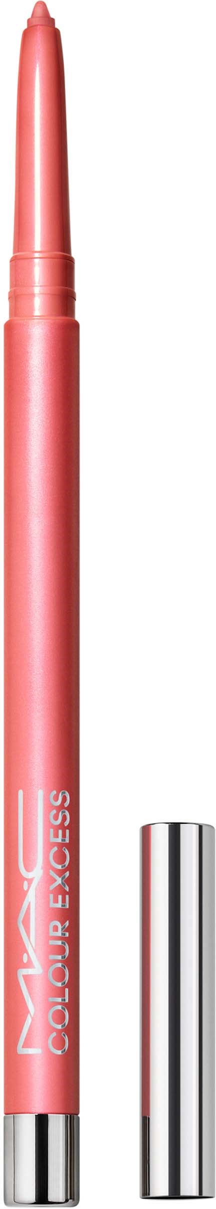 A pink lip pencil with a silver cap, labeled 'MIX:AC' and 'Color Keep, Moesss' on the side.