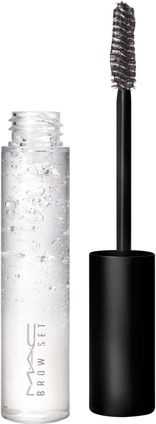 Transparante lipgloss met zwarte applicator met borstel.