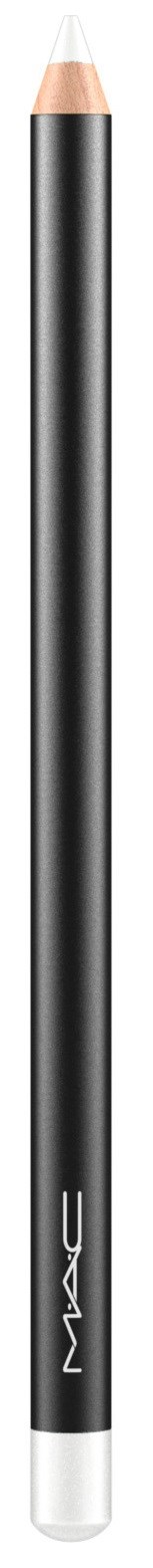 A black and white pencil with a sharpened tip, used for drawing or writing.