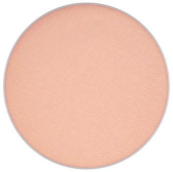 A round, peach-colored makeup pressed powder or blush with no visible markings or design.