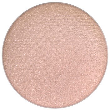 A round, light beige eyeshadow with a shimmery finish.