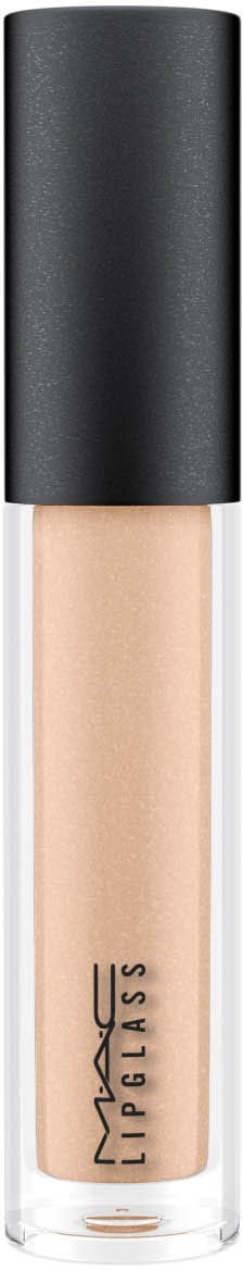 En foundationflaska med svart lock och genomskinlig kropp som visar beige foundation inuti.