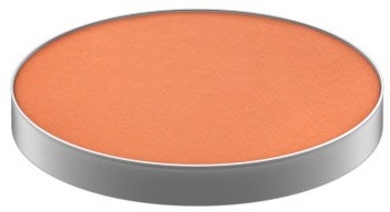 Runt, orange makeup-rouge med silverkant.