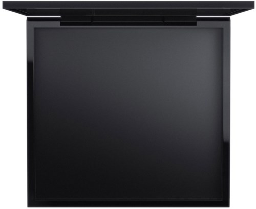 A black, square scanner with a lid, likely used for scanning documents or photos.