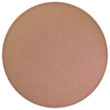 A round compact with a light beige or neutral-colored pressed face powder inside.