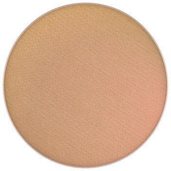 A round makeup powder compact with beige powder inside. No text or decoration visible.