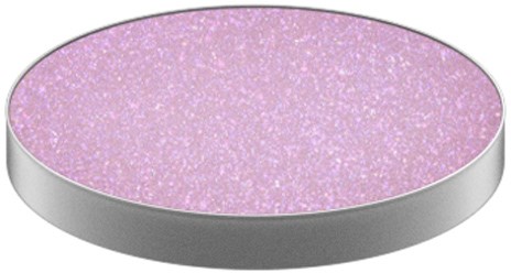 A round, glittery, pink surface with a silver edge.