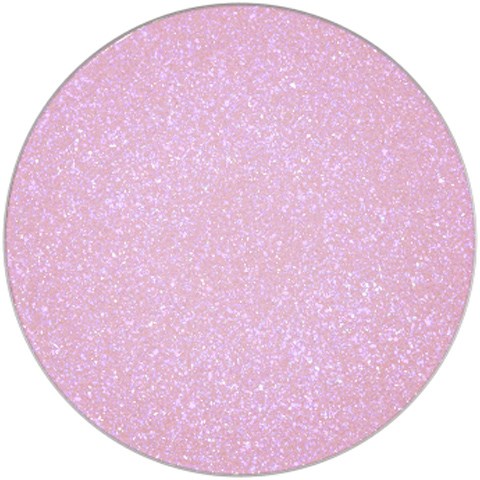 Pink glittery circle with sparkly, shiny surface, no distinct objects or text.