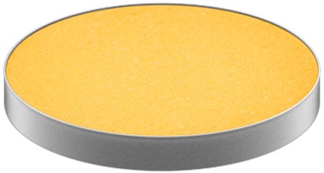 A yellow circular sponge with a silver side edge.