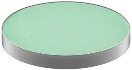 A round, flat object with a green top surface and metallic sides, possibly a lid or a coaster.