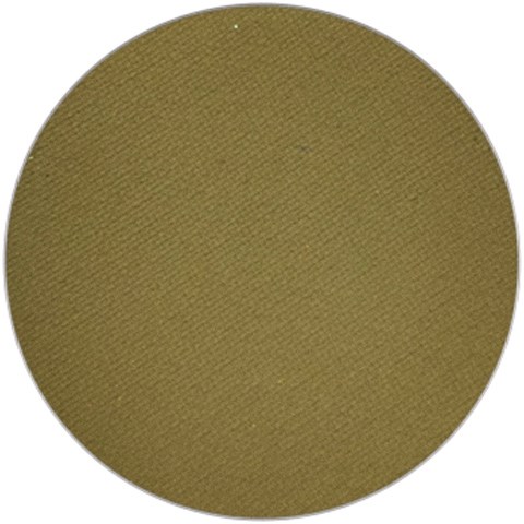 A plain, olive-green circular fabric. No patterns or markings present. Looks like a piece of cloth or a button.