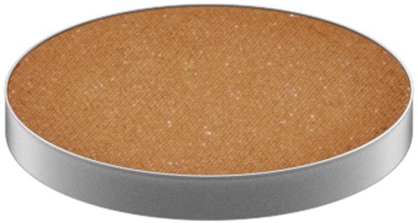 A round, flat surface with a brown, textured top and a silver edge.