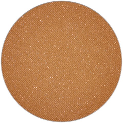 A round object with a golden-brown, glittery, and sparkly surface.