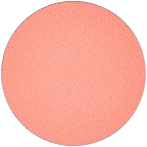 A round peach-colored makeup blush with a matte finish and subtle shimmer.