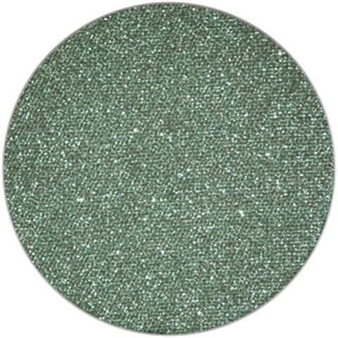 A round, sparkling, teal-colored glittery surface. No other objects or details are visible.