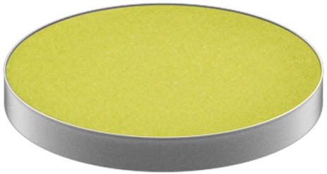 A round, flat disc with a yellow-green top surface and a gray edge.