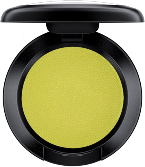 A round, bright yellow cosmetic or eyeshadow compact with a black outer case and lid.