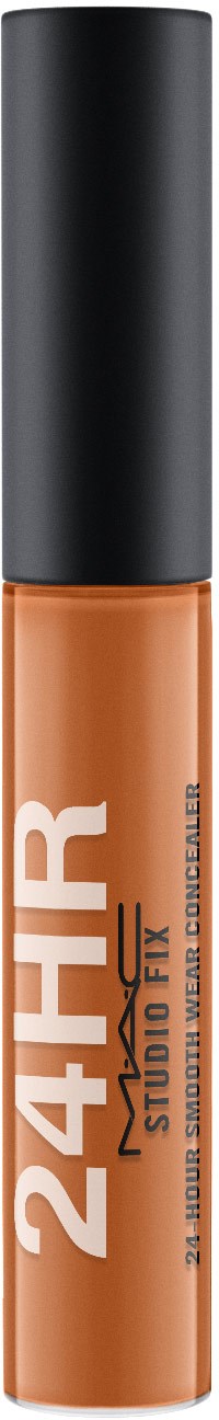 En makeupconcealer i ett brunt rör med svart lock, märkt "24HR Studio Fix".
