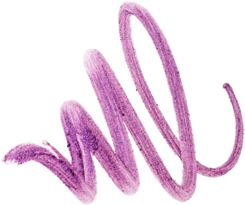 A purple paint stroke with zigzag and curved shapes on a white background.