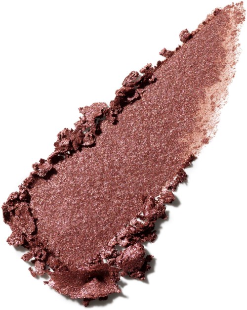 Shattered pink eyeshadow with a shimmer, spread out on a white background.