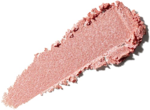 Blush-colored powder product, broken with a textured edge, placed on a white background.