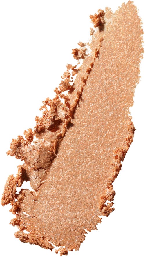 A beige eyeshadow with rough, crumbly edges and a smooth center, in a rectangular shape.