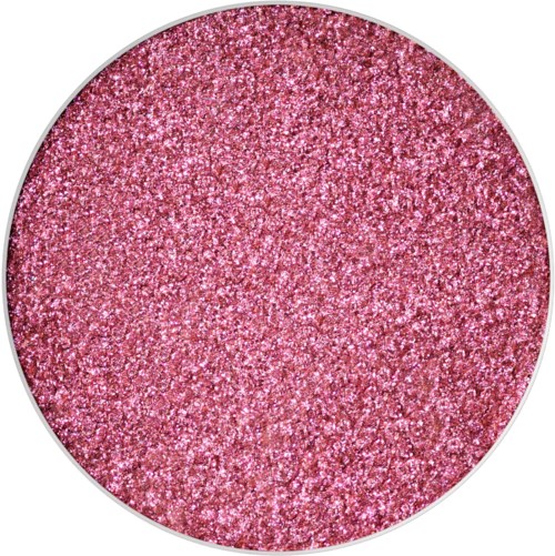 Pink glitter surface, shiny and textured. Circular shape with colorful sparkles and shimmering effect.