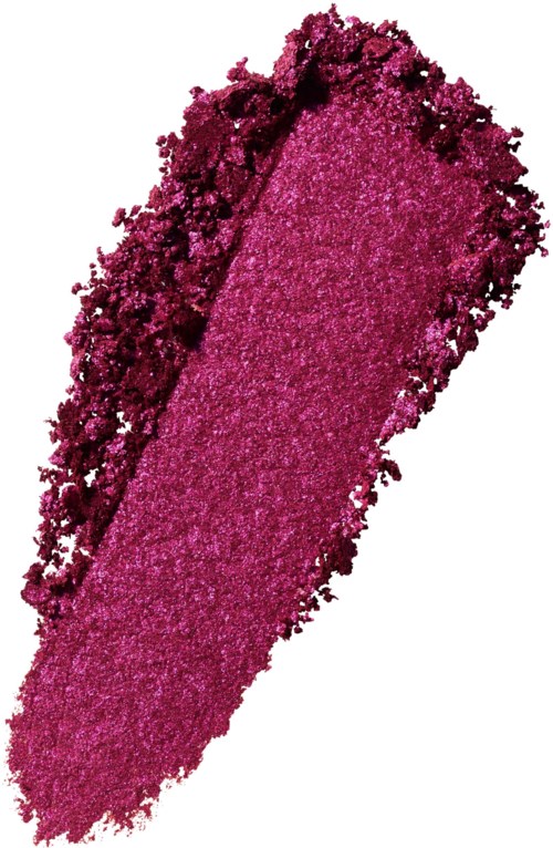 Ein hellroter, glitzernder Lidschatten-Muster mit ungleichmäßigem, strukturgebendem Rand.