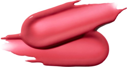 To rosa leppestiftflekker på hvit bakgrunn, den ene litt mørkere og tykkere enn den andre.